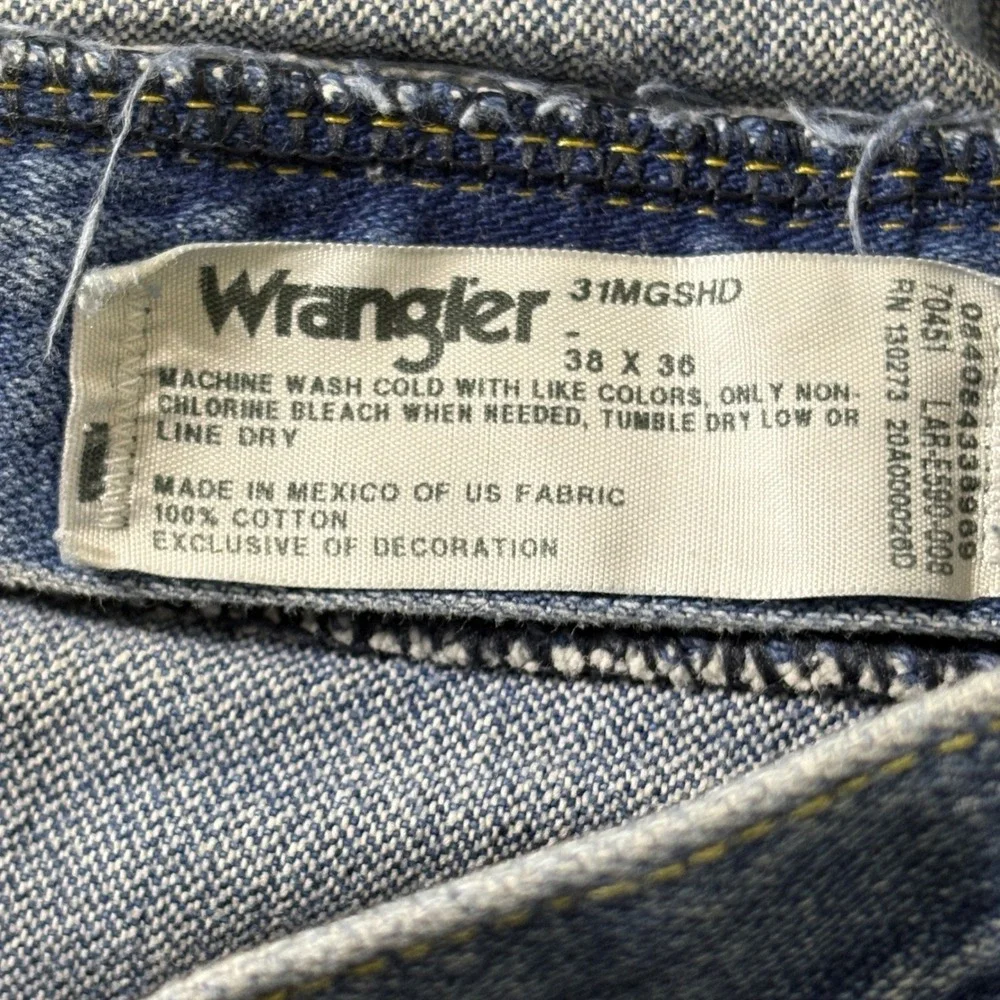Wrangler George Strait Relaxed Fit Jeans Mens 38x36 Blue Straight Leg AR474
